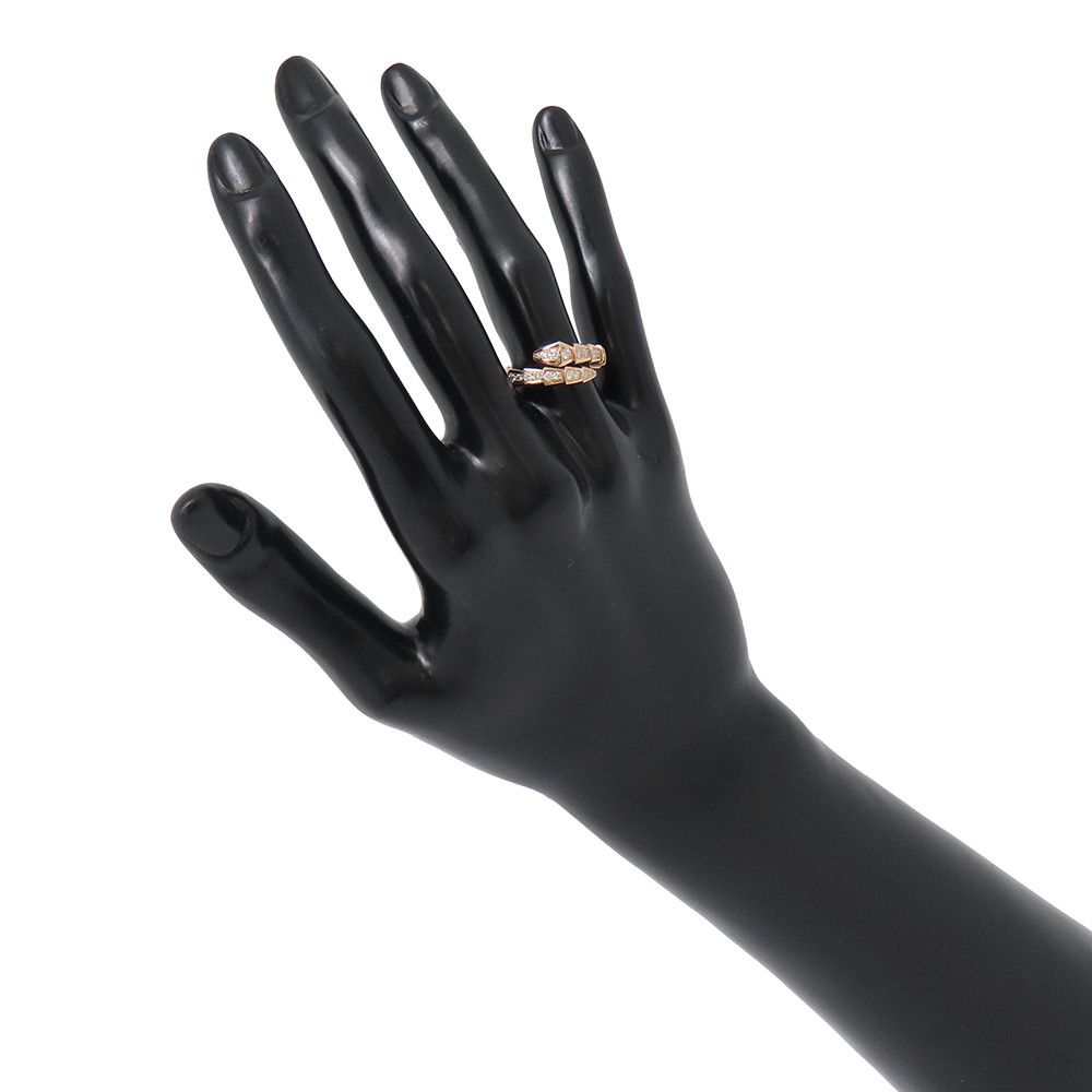 Bvlgari Bulgari Ring Serpenti Vipers Single Coil Diamond Total .66 Ct 18k PG — view 4