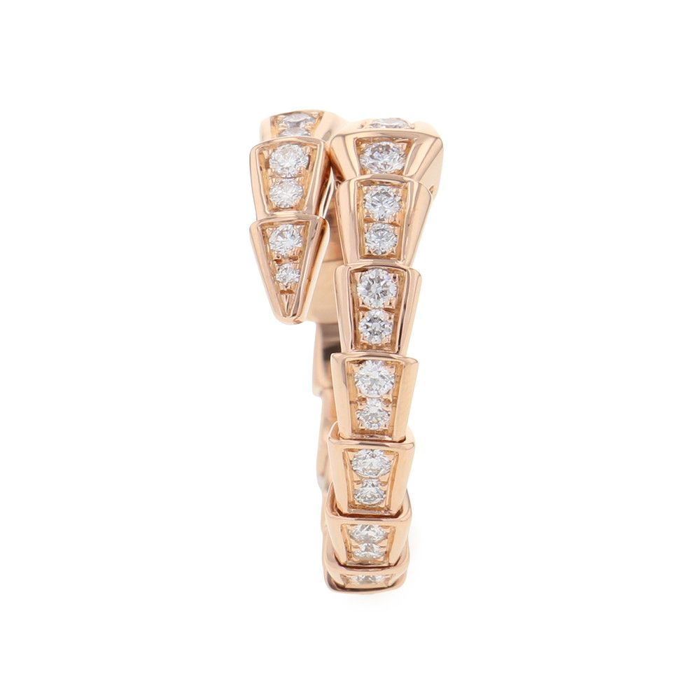 Bvlgari Bulgari Ring Serpenti Vipers Single Coil Diamond Total .66 Ct 18k PG — view 3
