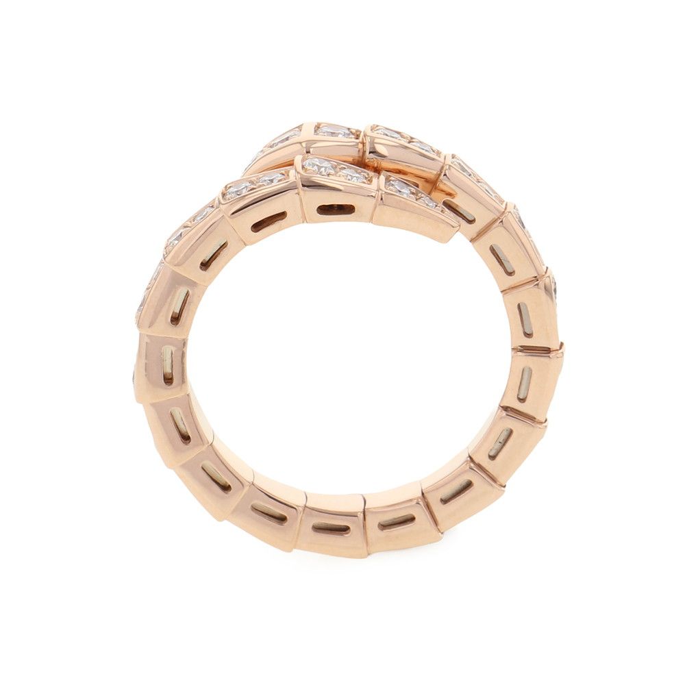 Bvlgari Bulgari Ring Serpenti Vipers Single Coil Diamond Total .66 Ct 18k PG — view 2