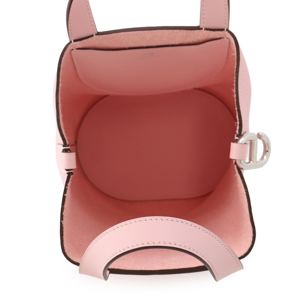 Hermes Tote in the Loop 18 Rose Sakura Silver Taurillon Clemence Swift — view 5