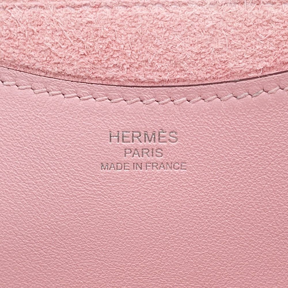 Hermes Tote in the Loop 18 Rose Sakura Silver Taurillon Clemence Swift — view 8