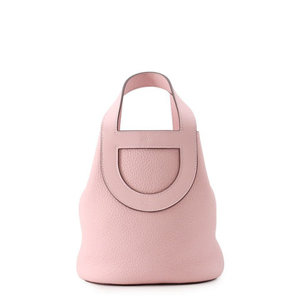 Hermes Tote in the Loop 18 Rose Sakura Silver Taurillon Clemence Swift
