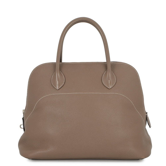 Hermes Handbag Bolide Relax 35 Etoupe Silver Taurillon Novi