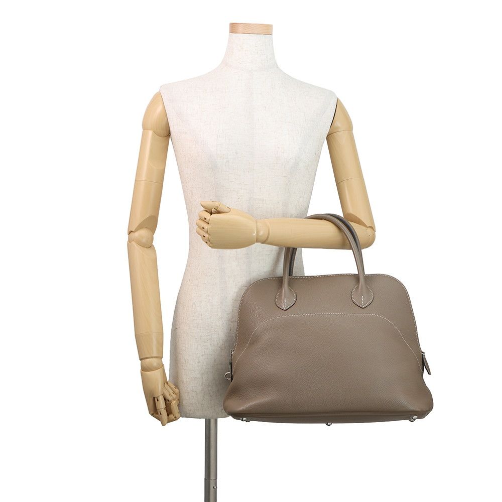 Hermes Handbag Bolide Relax 35 Etoupe Silver Taurillon Novi — view 4