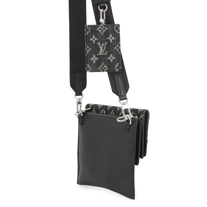 Louis Vuitton Shoulder Bag Monogram Denim Leather LV Square de Trio Pouch — view 2