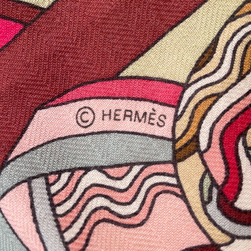 Hermes Shawl Carre 140 les Trophees Cashmere Silk Scarf — view 4