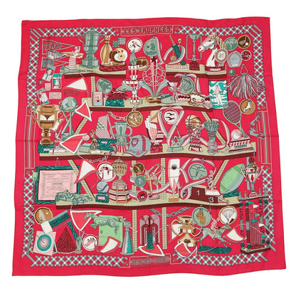 Hermes Shawl Carre 140 les Trophees Cashmere Silk Scarf