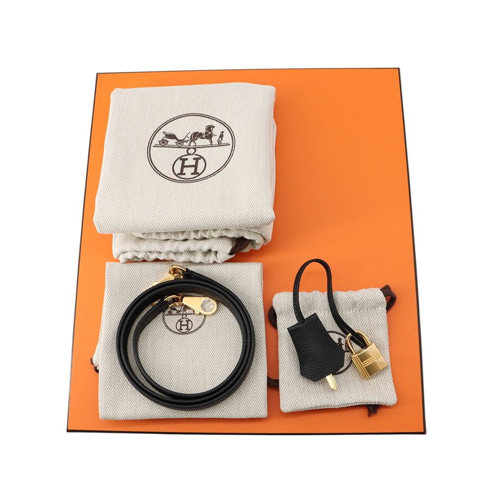 Hermes Handbag Kelly 25 Sellier Black Gold Epsom 2-Way — view 7