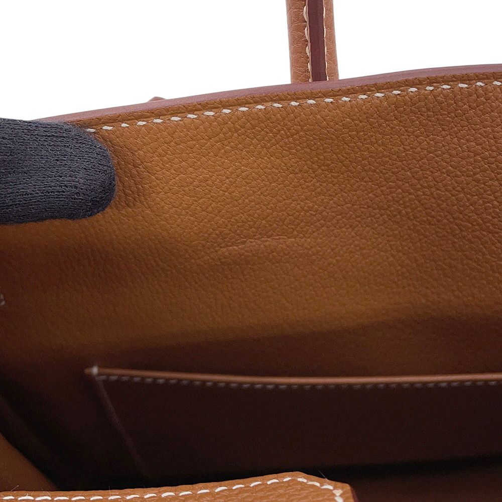 Hermes Birkin 25 Gold Silver Togo Handbag — view 8
