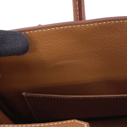 Hermes Birkin 25 Gold Silver Togo Handbag — view 8