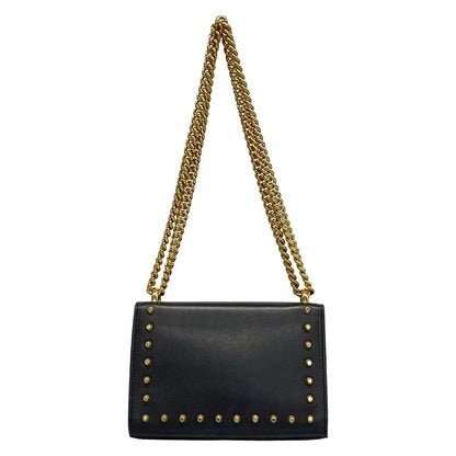 Gucci Shoulder Bag Padlock Black Ivory Studs Faux Pearl Leather — view 2