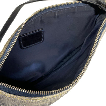 Dior Handbag Saddle Pouch Dark Gray Light Blue Navy Denim Print Leather — view 7