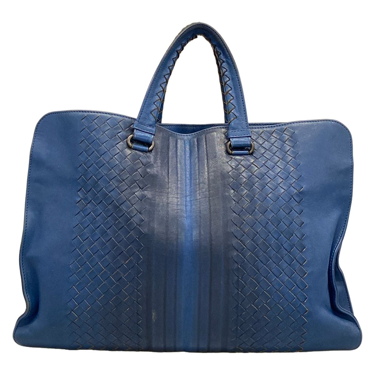 Bottega Veneta Business Bag Intrecciato Blue Navy Leather — view 3