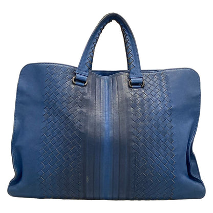 Bottega Veneta Business Bag Intrecciato Blue Navy Leather — view 3