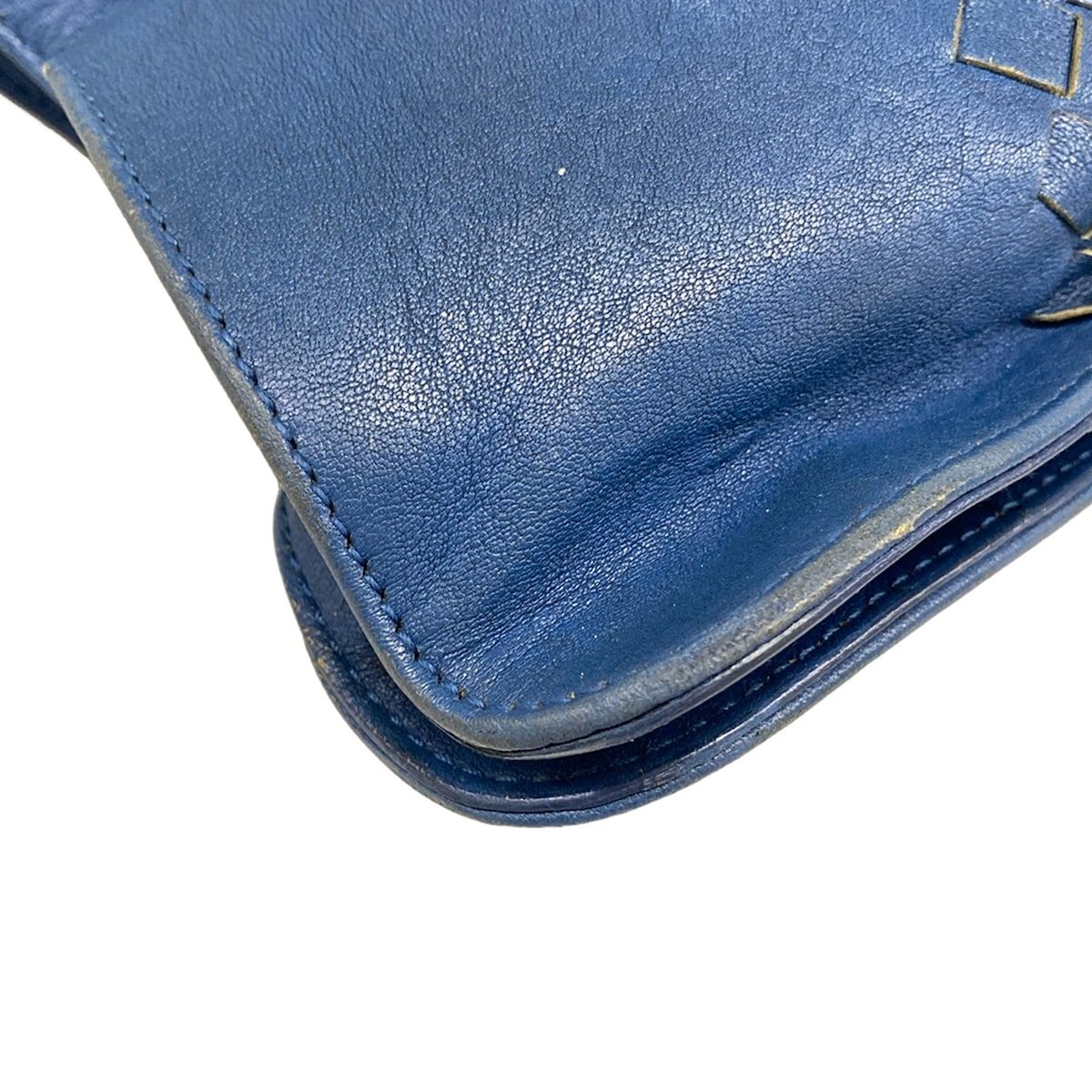 Bottega Veneta Business Bag Intrecciato Blue Navy Leather — view 6