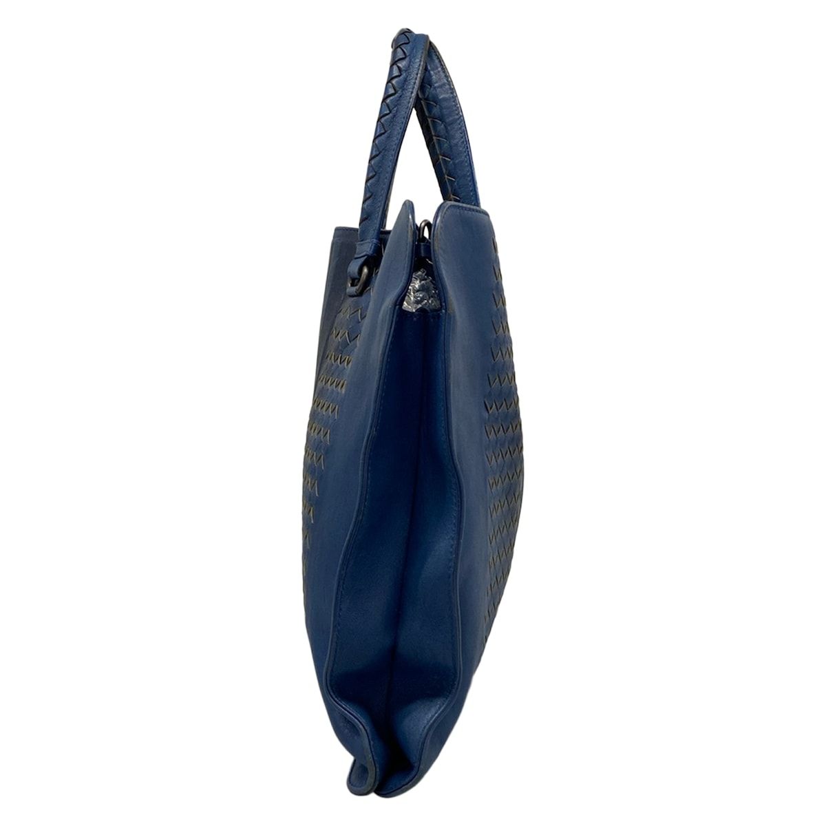 Bottega Veneta Business Bag Intrecciato Blue Navy Leather — view 4