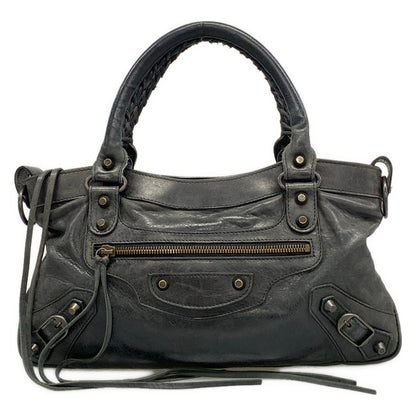 Balenciaga Handbag the Fast Dark Green Leather