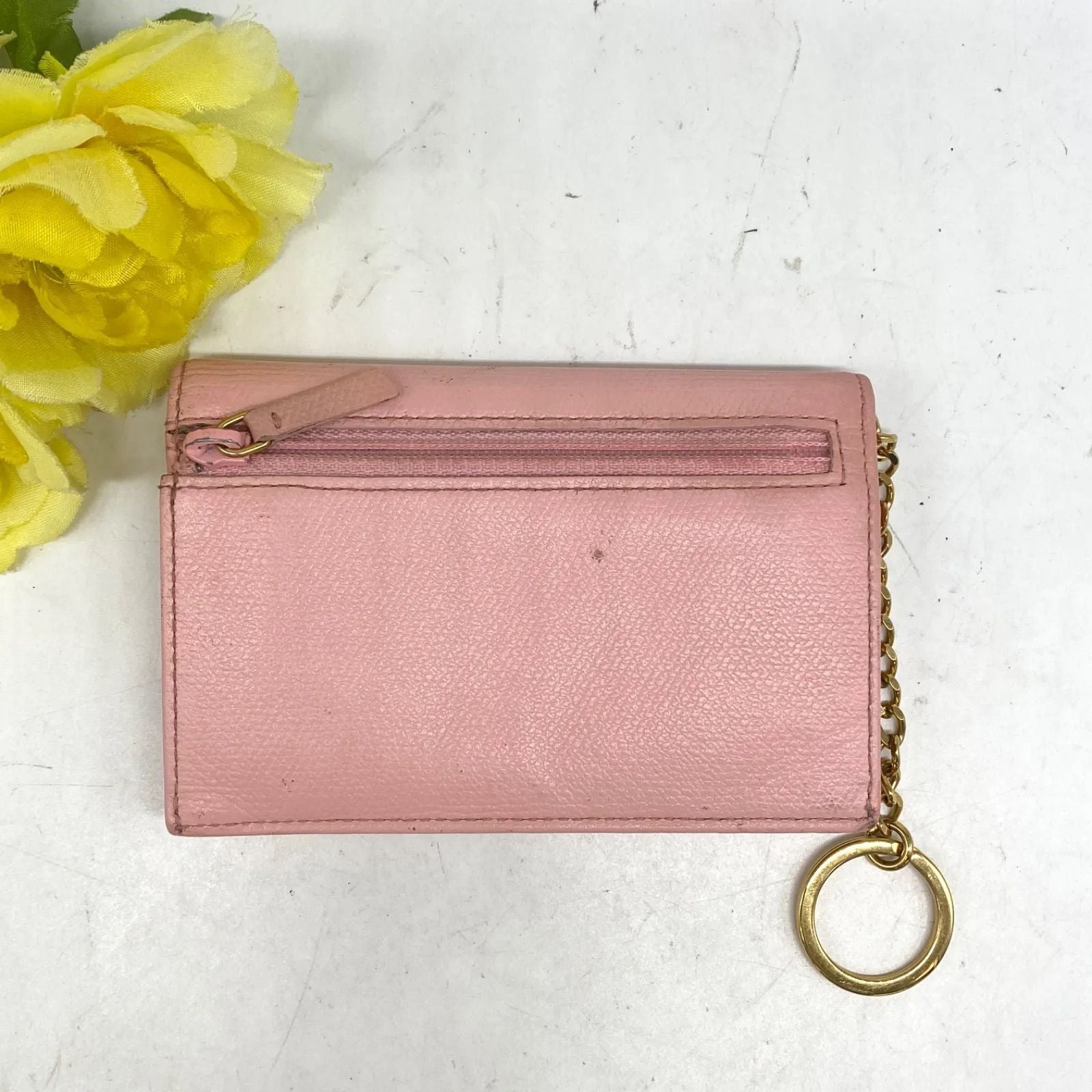 Chanel Card Case Fixed Era Fragment Key Ring Coco Button Pink — view 3