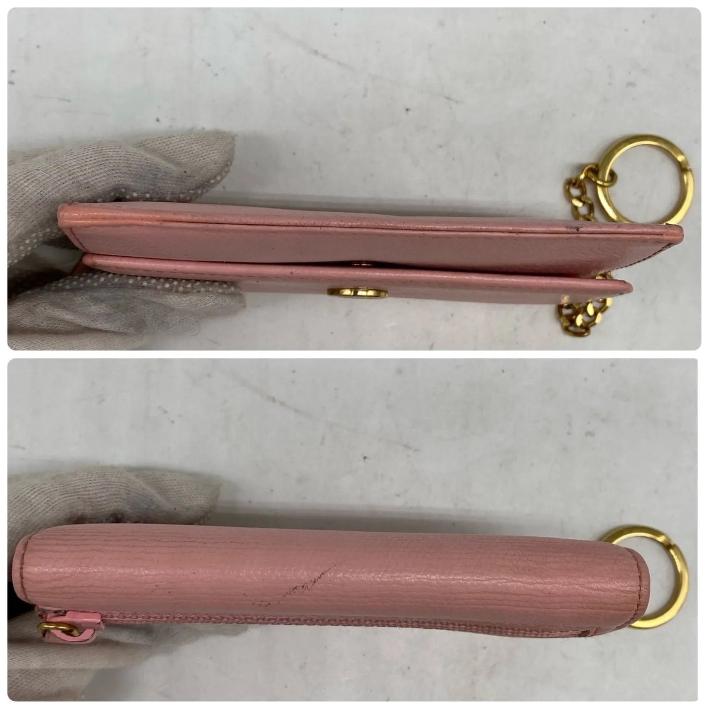 Chanel Card Case Fixed Era Fragment Key Ring Coco Button Pink — view 4