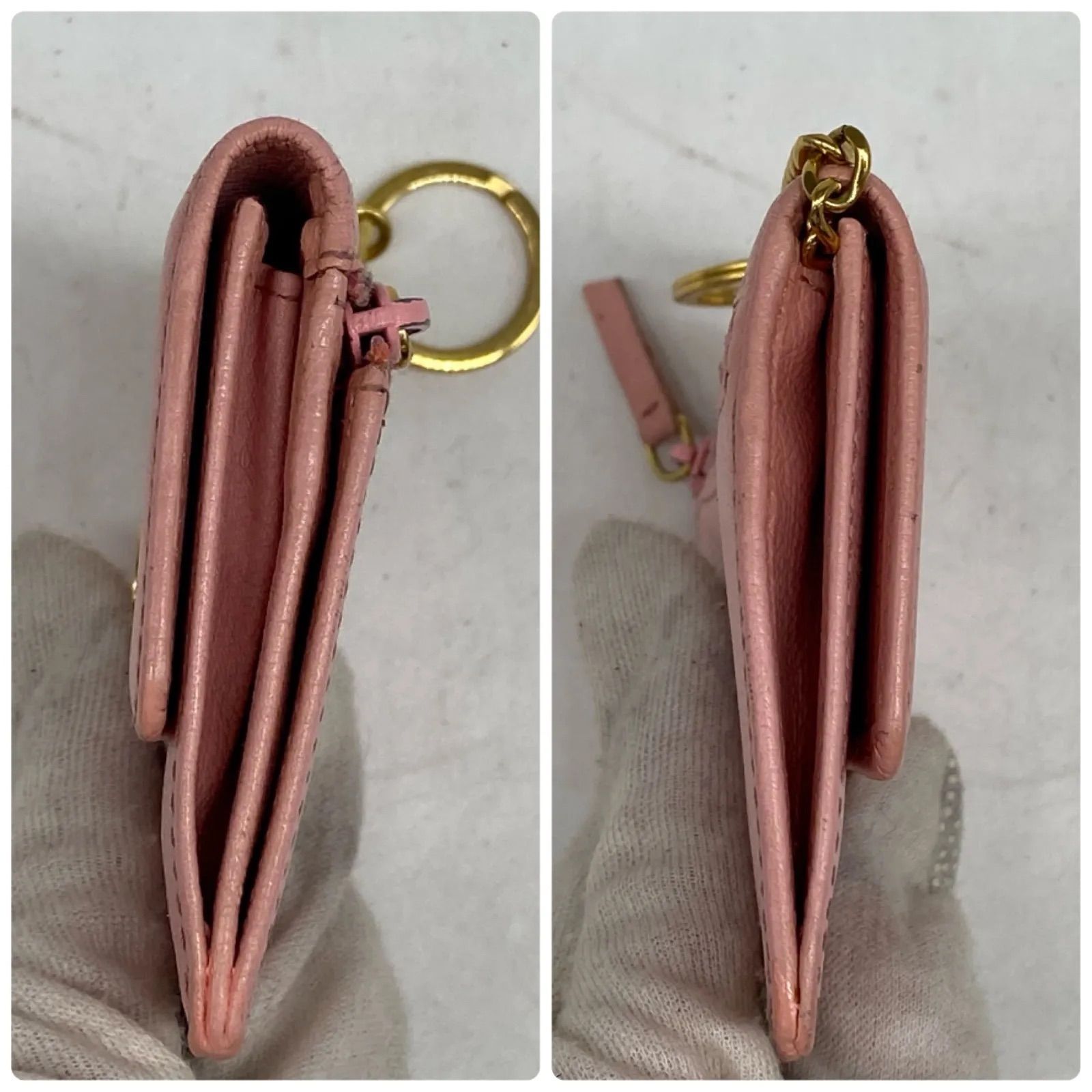 Chanel Card Case Fixed Era Fragment Key Ring Coco Button Pink — view 5