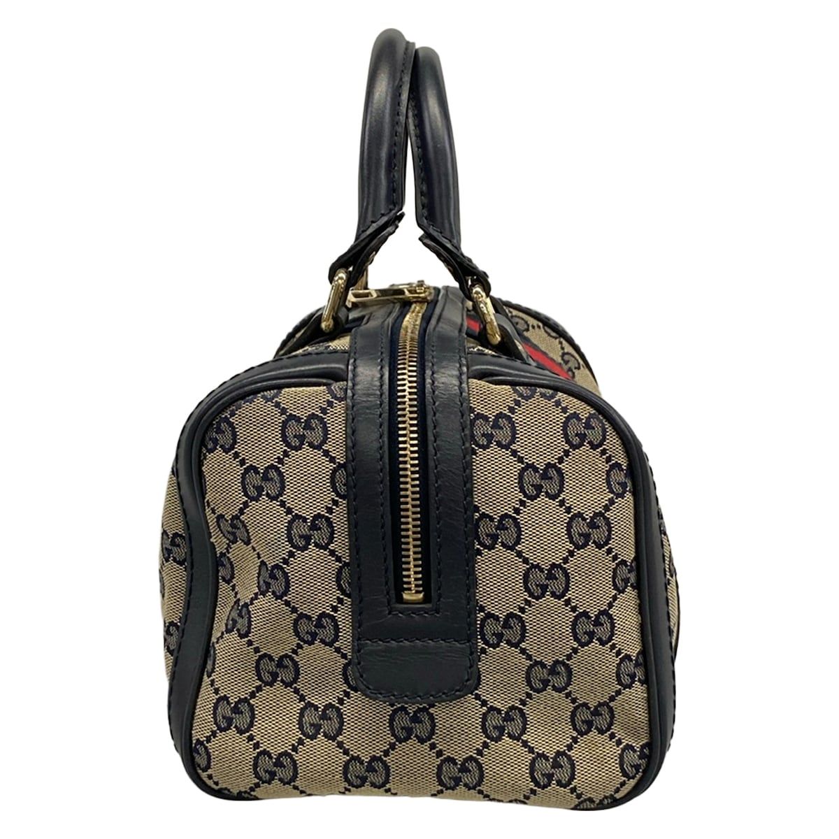 Gucci Handbag Joy GG Pattern Ivory Navy Red Leather — view 4