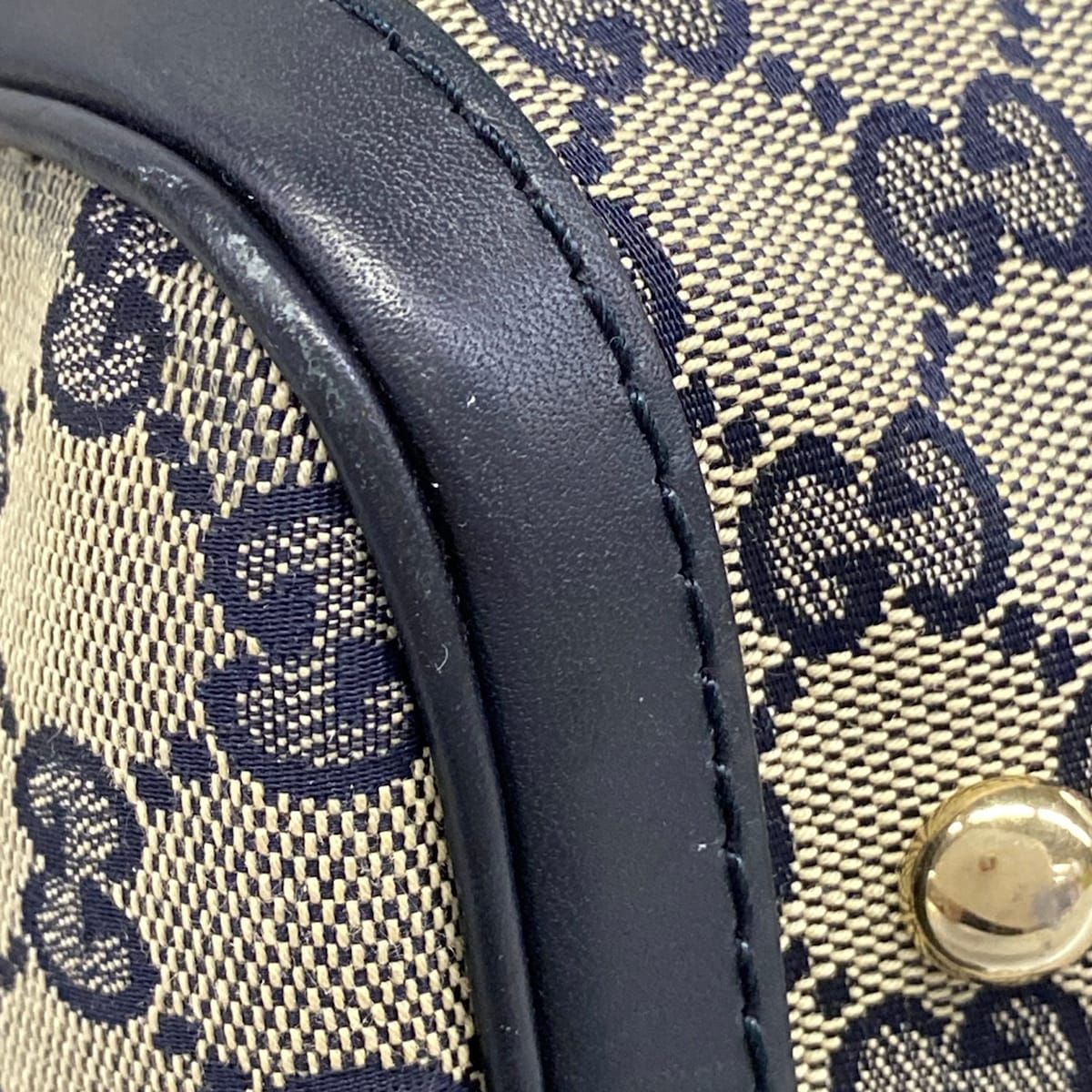 Gucci Handbag Joy GG Pattern Ivory Navy Red Leather — view 6