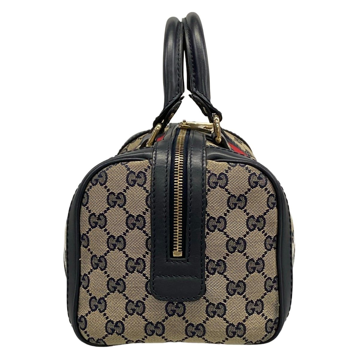 Gucci Handbag Joy GG Pattern Ivory Navy Red Leather — view 2