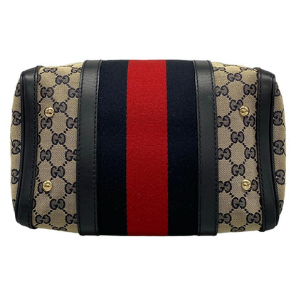 Gucci Handbag Joy GG Pattern Ivory Navy Red Leather — view 5