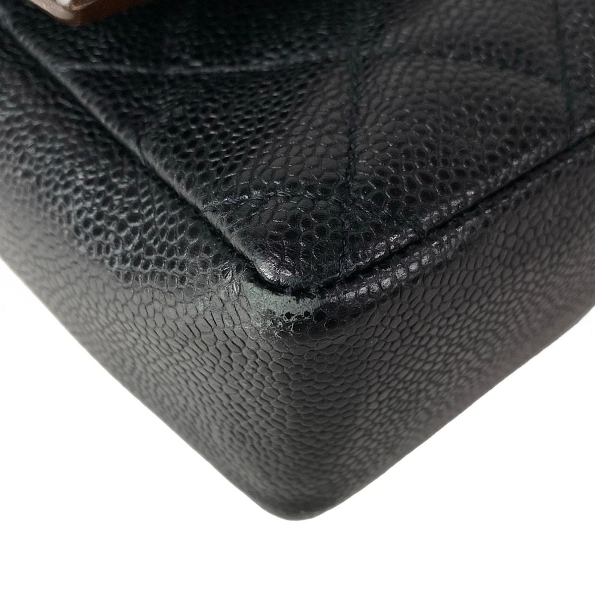 Chanel Shoulder Bag Single Flap Quilted Black Dark Brown Chain Matt Togo — view 6