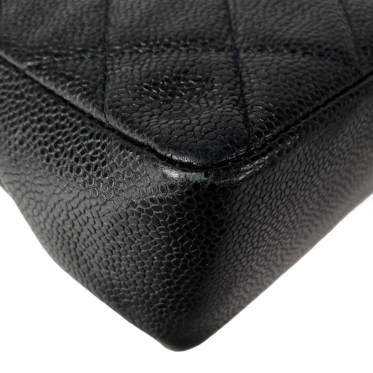 Chanel Shoulder Bag Single Flap Quilted Black Dark Brown Chain Matt Togo — view 8