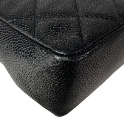 Chanel Shoulder Bag Single Flap Quilted Black Dark Brown Chain Matt Togo — view 8