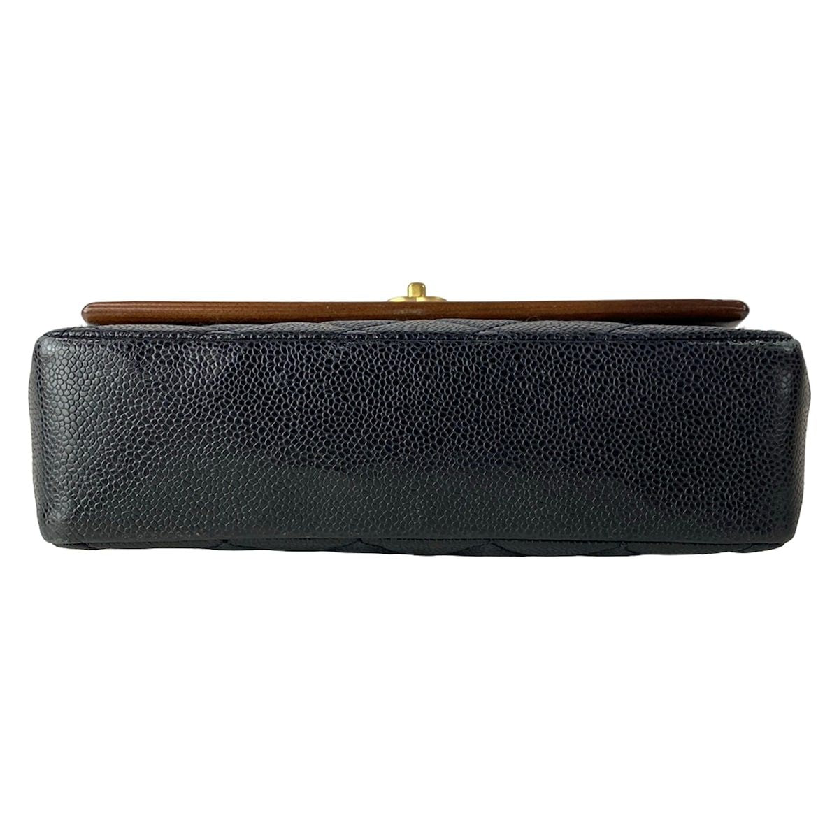 Chanel Shoulder Bag Single Flap Quilted Black Dark Brown Chain Matt Togo — view 5