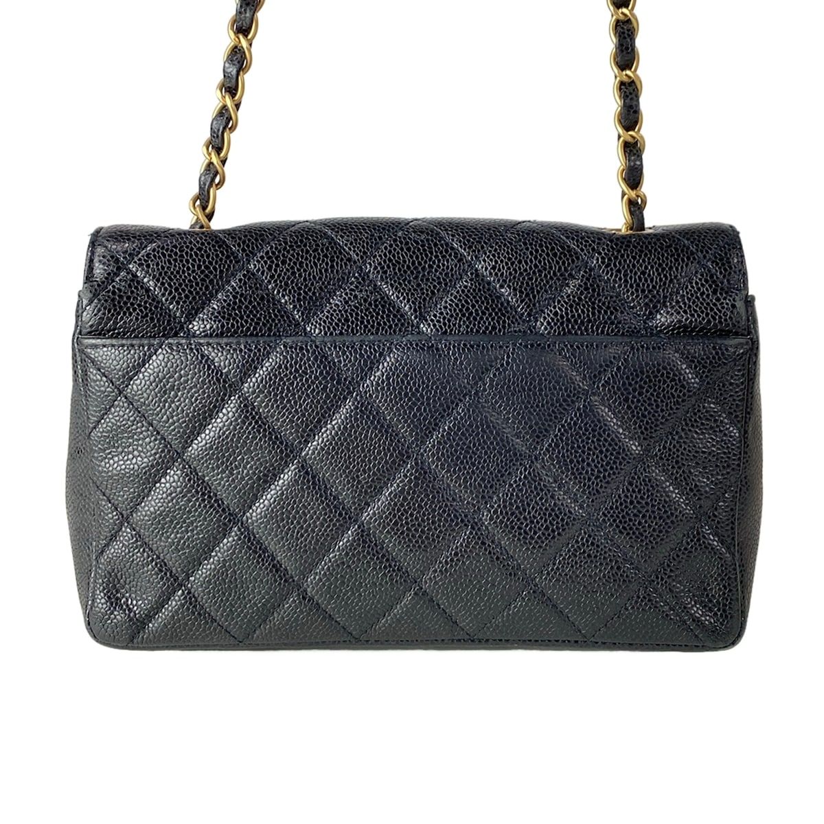 Chanel Shoulder Bag Single Flap Quilted Black Dark Brown Chain Matt Togo — view 3