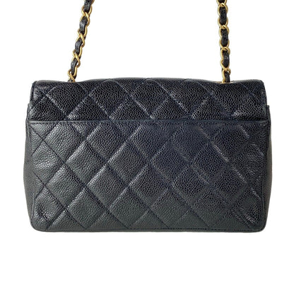 Chanel Shoulder Bag Single Flap Quilted Black Dark Brown Chain Matt Togo — view 3