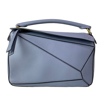 Loewe Handbag Puzzle Bag Blue Gray Leather
