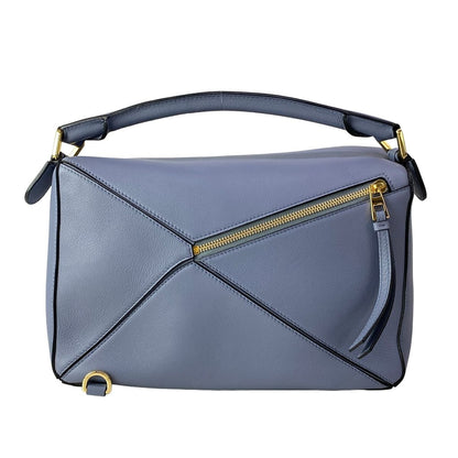 Loewe Handbag Puzzle Bag Blue Gray Leather — view 3