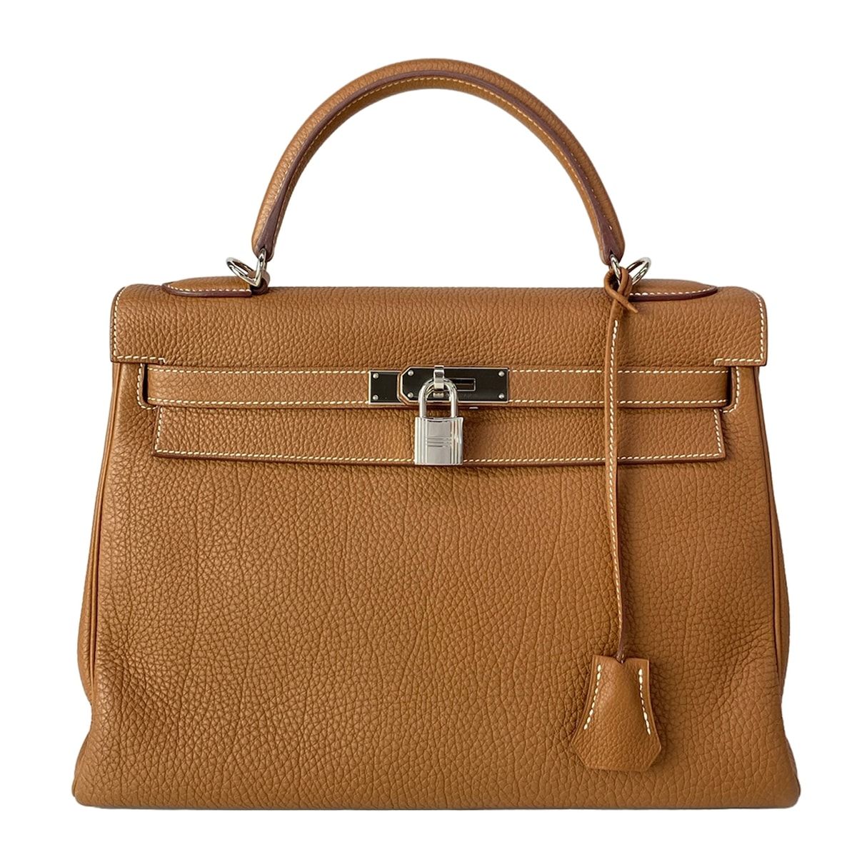 Hermes Handbag Kelly 32 Gold Retourne Silver