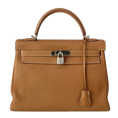 Hermes Handbag Kelly 32 Gold Retourne Silver