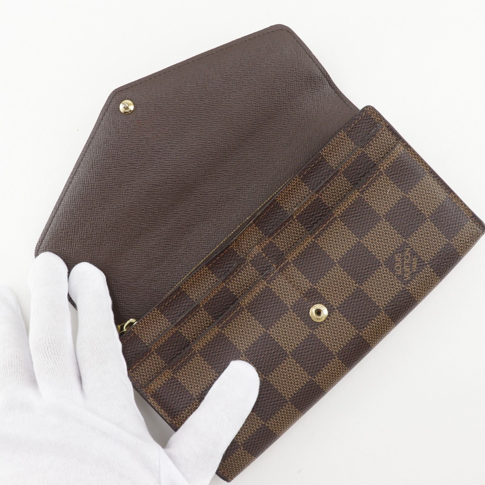 Louis Vuitton Portefeuille Sarah Damier Canvas Brown Wallet — view 5