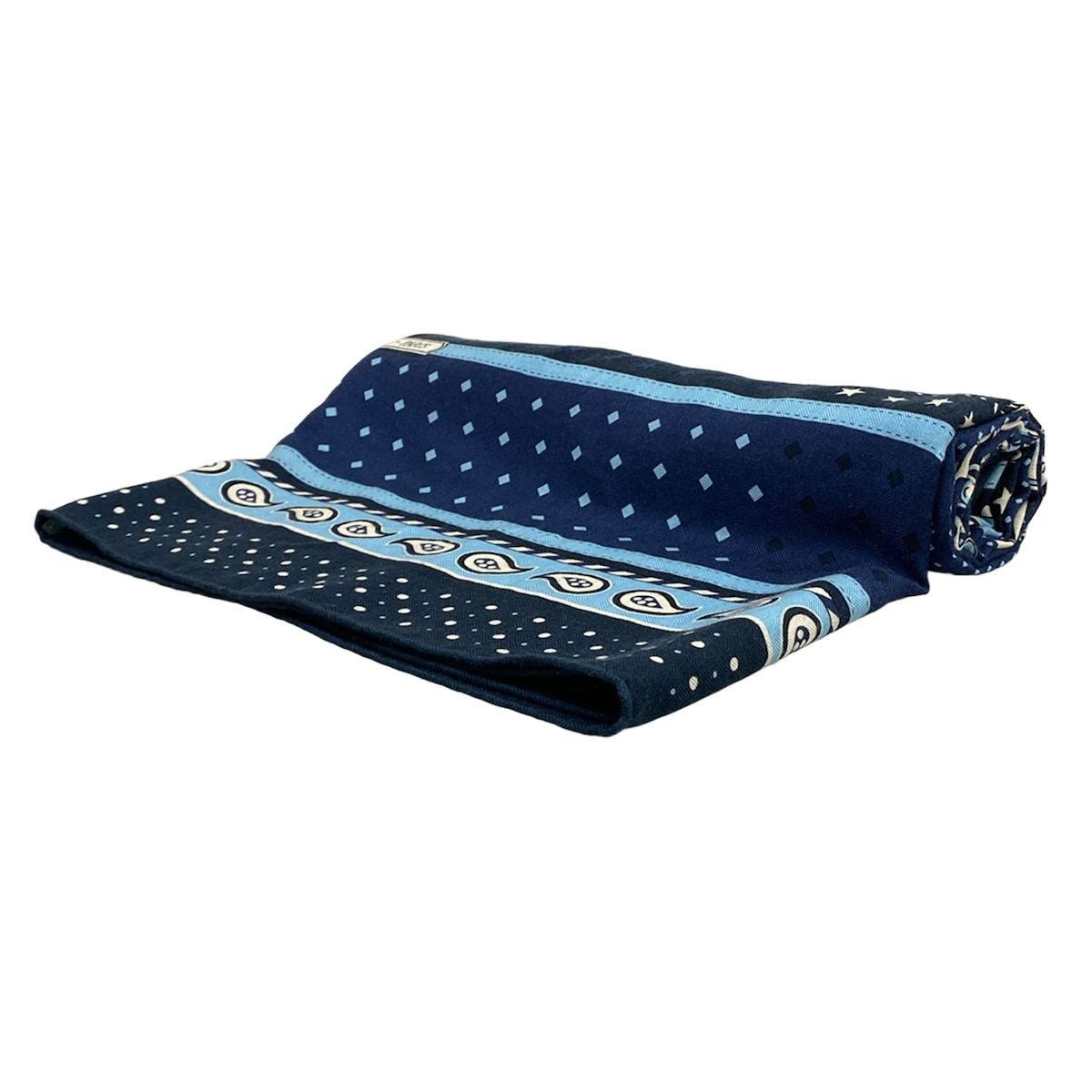 Hermes Shawl Carre 140 Geant 03 Marine Blue Ciel Blanc Harnais de Cour Cashmere