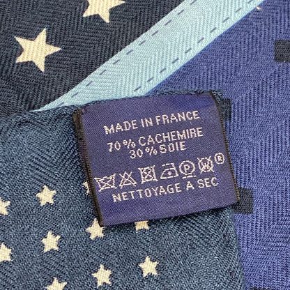 Hermes Shawl Carre 140 Geant 03 Marine Blue Ciel Blanc Harnais de Cour Cashmere — view 3