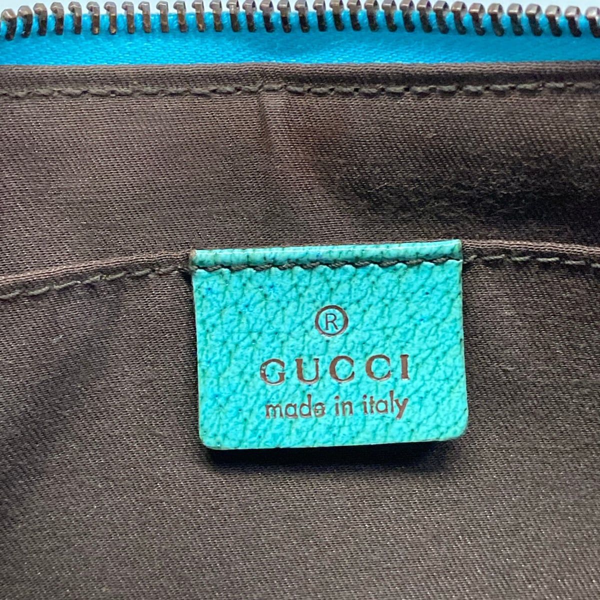 Gucci Handbag GG Pattern Beige Light Blue Leather — view 8
