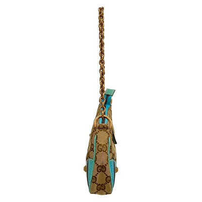 Gucci Handbag GG Pattern Beige Light Blue Leather — view 2