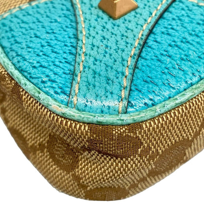 Gucci Handbag GG Pattern Beige Light Blue Leather — view 6