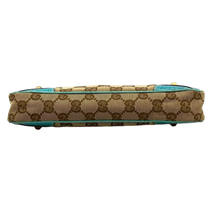 Gucci Handbag GG Pattern Beige Light Blue Leather — view 5