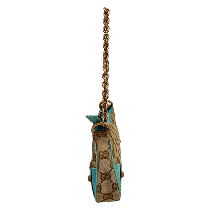 Gucci Handbag GG Pattern Beige Light Blue Leather — view 4