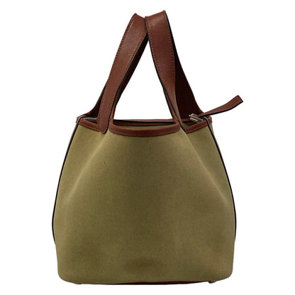 Hermes Handbag Picotin PM Khaki Rouge Ash Silver — view 3