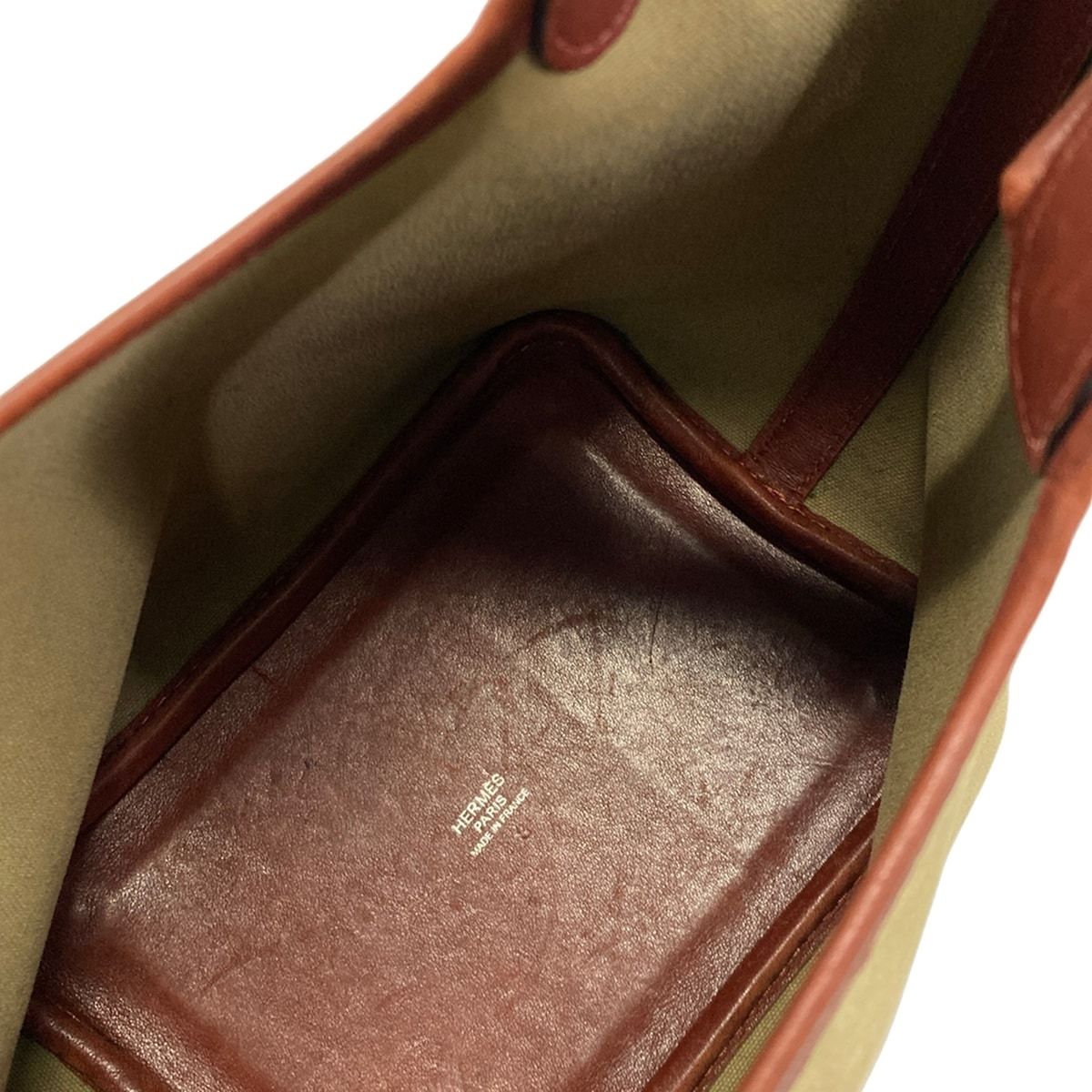 Hermes Handbag Picotin PM Khaki Rouge Ash Silver — view 7