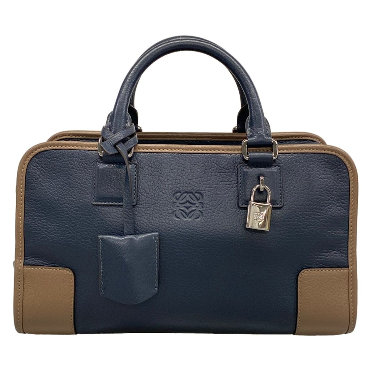 Loewe Handbag Amazona 28 Navy Beige Initial