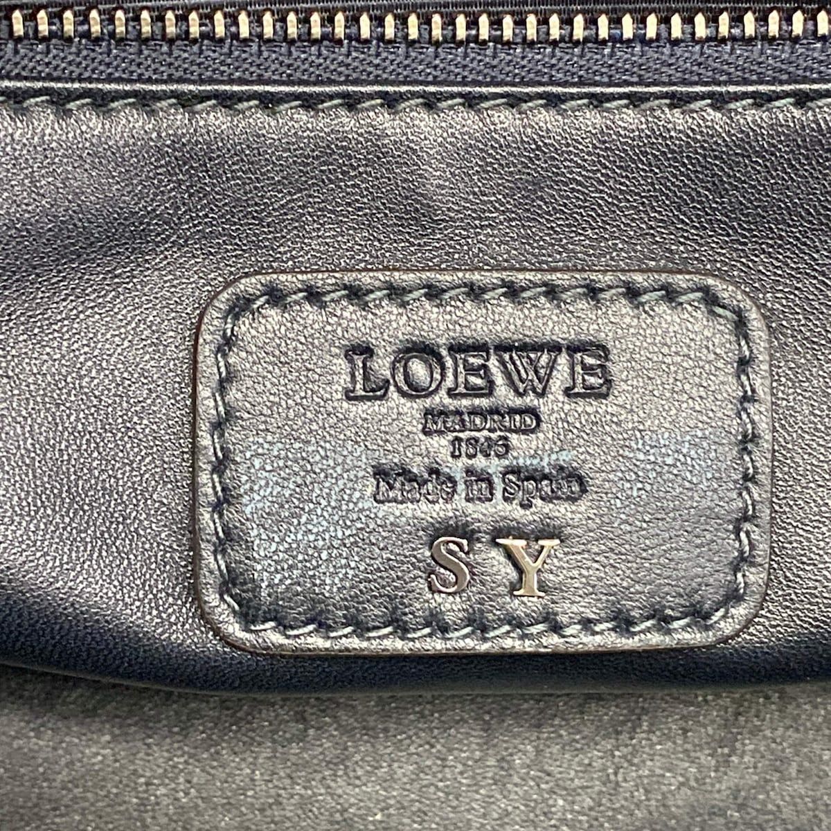 Loewe Handbag Amazona 28 Navy Beige Initial — view 9